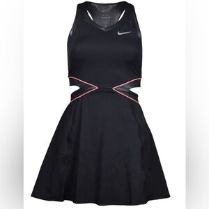 Nike Court Slam Dri-fit Tennis Dress  II6186-010 Mesh Open Back Shimmery  XL NWT